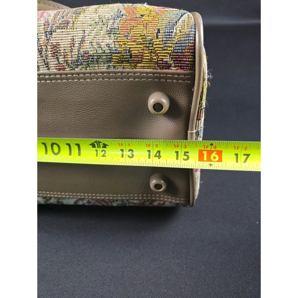 Jaguar Floral Tapestry Satchel Bag JCPenney Multi Color Rose Vintage Travel Tote
